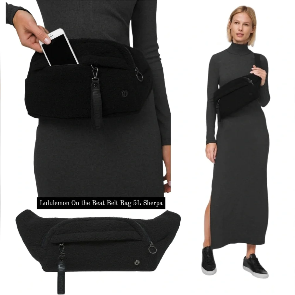 Rare!!! BRAND NEW!!! Lululemon On The Beat Belt Bag *5L Black Bum Waist Bag! - Picture 2 of 11